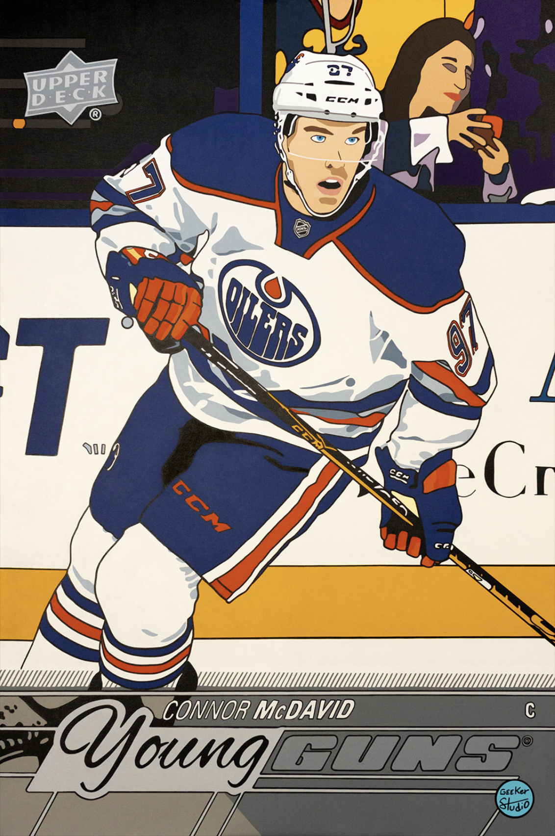 Tableau de la carte recrue Young Guns de Connor McDavid par Geeker Studio