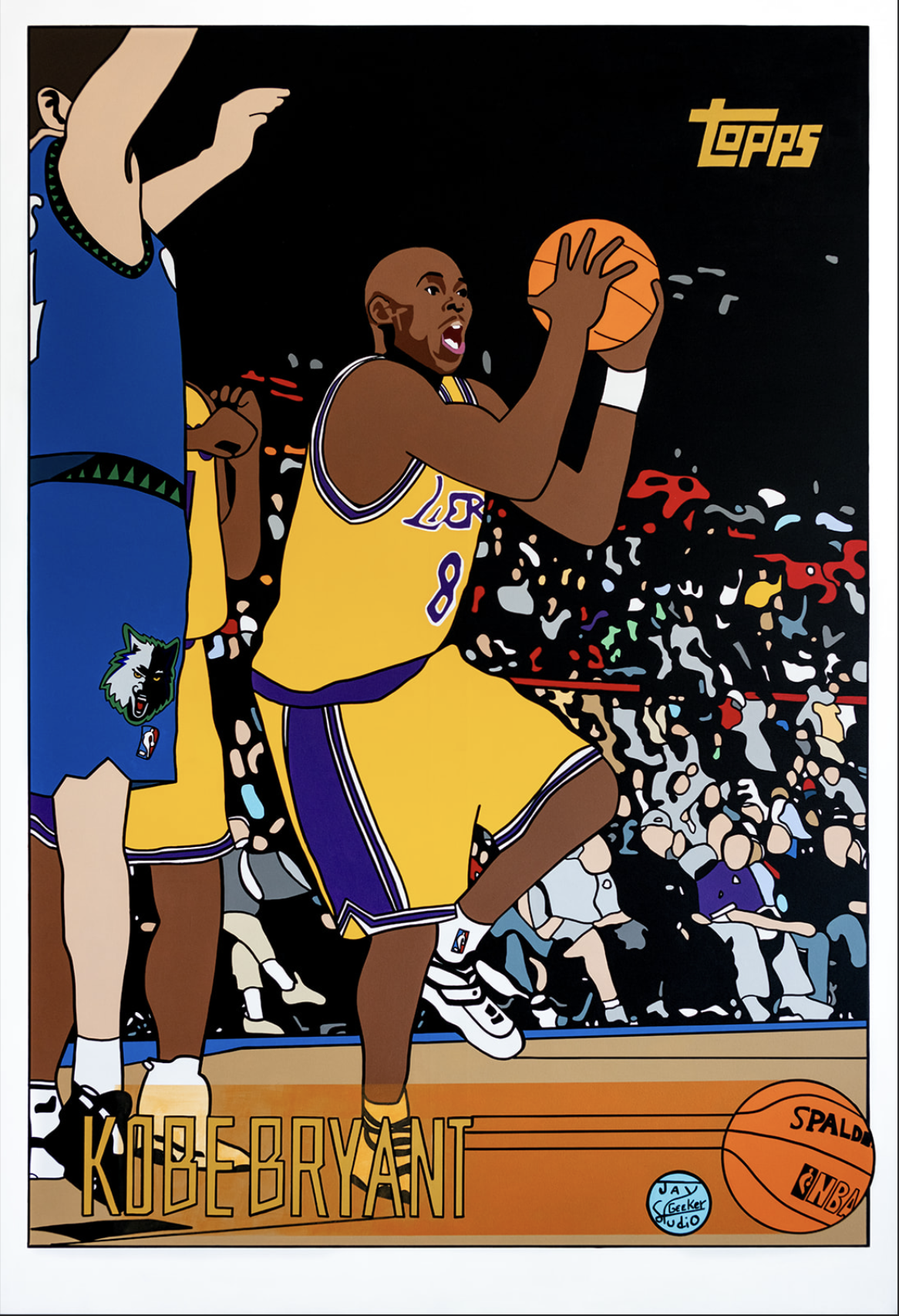 Kobe Bryant rookie card painting