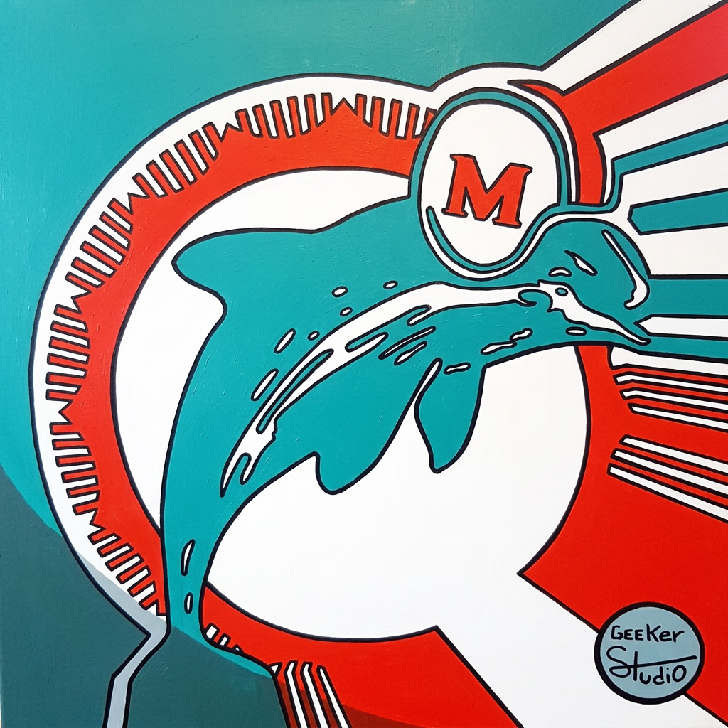 Exploded Optic Dolphins Retro