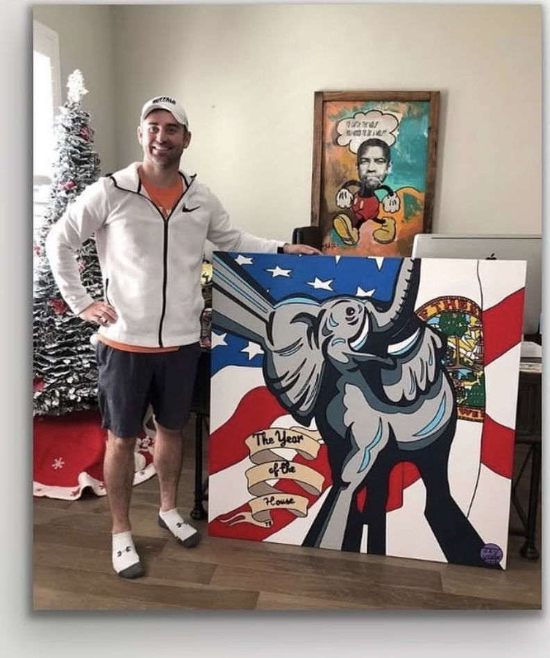 Happy Geeker Studio client 1 with their painting