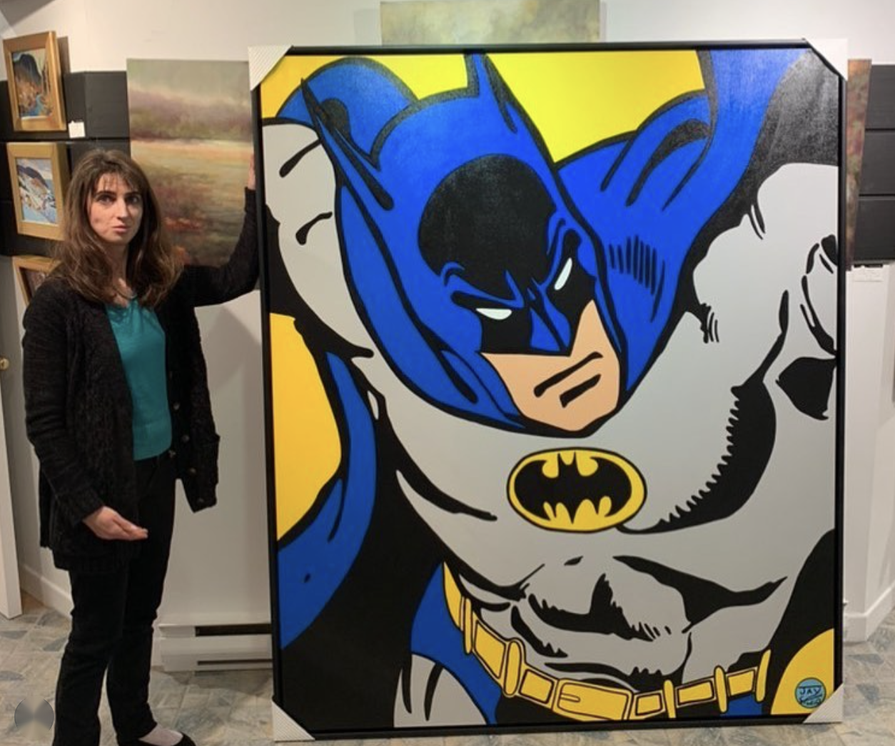 Happy Geeker Studio client 50 with their painting